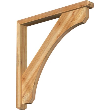 Ekena Millwork Legacy Craftsman Rough Sawn Bracket w/ Offset Brace, Western Red Cedar, 4"W x 36"D x 36"H BKT0402X36X36LEC04RWR